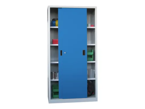 schuifdeurkast,HxBxD 1950x1000x600mm,RAL7035,front RAL5012