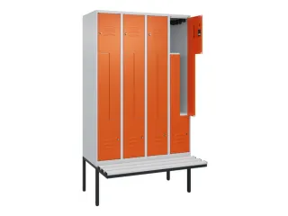 Z-garderobekast,HxBxD 2120x1200x815mm,8vak,vak B 300mm,cil.-slot - 2
