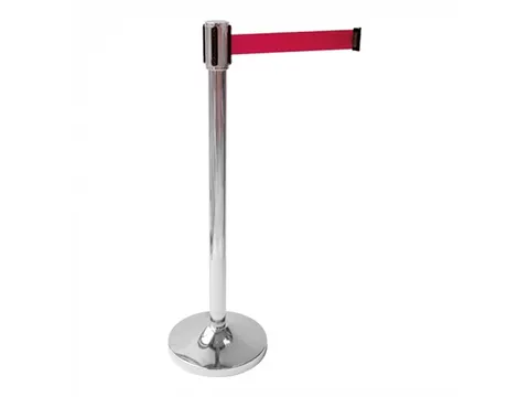 Afzetpaal rvs met snelband rood