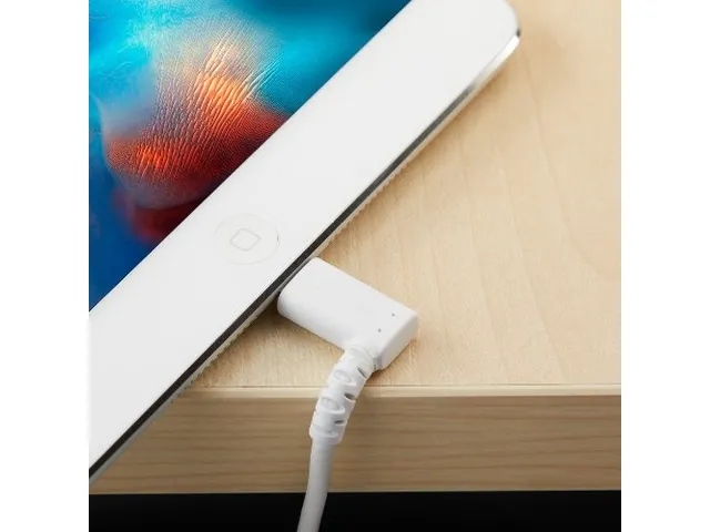 1 Meter gehoekte Lightning naar USB kabel Apple Wit Aramide