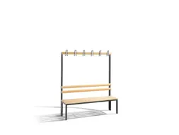 Omkleedbank L 1500Mm Houten Zitlatten Enkelzijdige Hakenlijst Ral7021