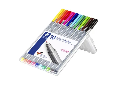 Fineliner Staedtler Triplus 334 assorti 0.3mm 10 stuks
