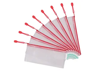 Opbergtas Tarifold met rits 250x115mm PVC rood - 1
