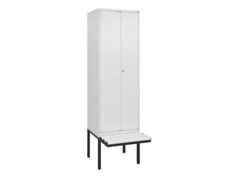 PBM-locker met bank,HxBxD 2120x600x815mm,2vak,vak B 300mm,cil.-slot