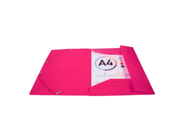 Elastomap met 3 kleppen IDERAMA PP in polypropyleen 5/10de - A4-Roze