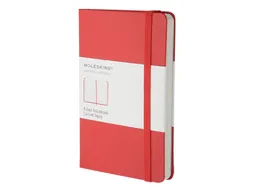 Notitieboek Moleskine pocket 90x140mm lijn hard cover scarlet red