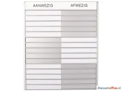 In-uit Bord 45 Namen Aluminium Aan/afwezigheidsbord Groot Wit
