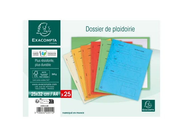 Pleidooimappen ""Voor/Tegen"" Versterkt Karton 25x32cm Ivoor