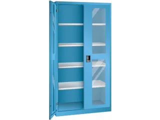 vitrinekast 1950x1000x580mm 4xStalen bodem key lock sokkel RAL5012 - 1