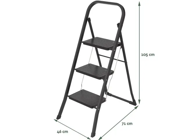 Escabeau aluminium 3 marches SL300 noir