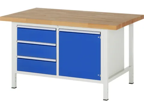 werkbank,HxBxD 840-1040x1500x900mm,beukblad,draagverm. 1250kg,4voeten