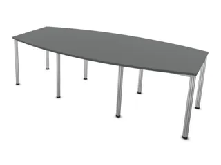 vergadertafel,HxBxD 740x2400x1200mm,vatvormig,MS-donkergrijs - 3