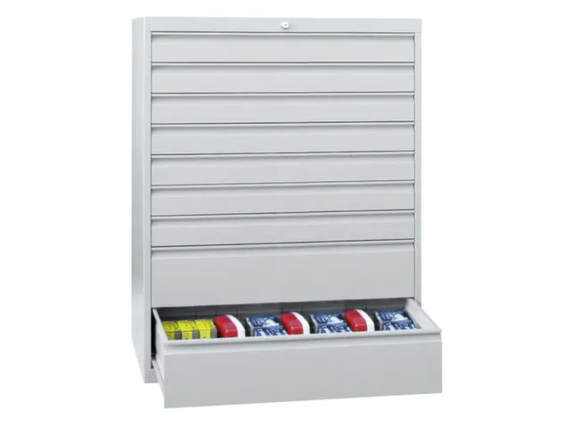 ladekast HxBxD 1000x1023x600mm 8laden slot RAL7035 front RAL5010