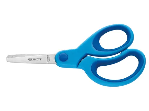 Schaar Westcott Kids 13cm Soft Grip Punt Rond Blauw