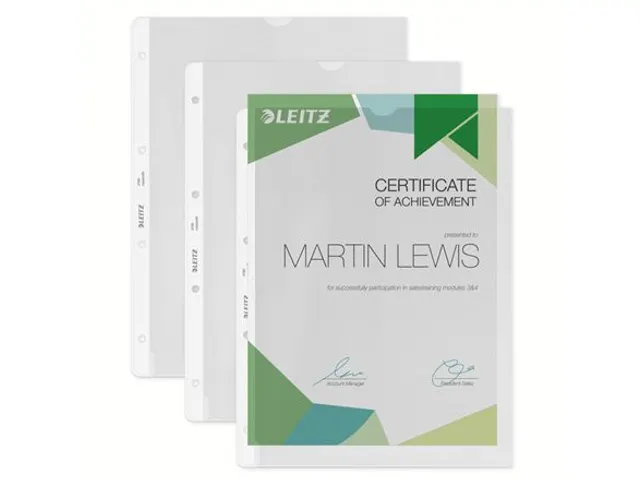 Pochette Leitz 4780 4 Perf Pp 0.13mm Grainé 2 Côtés Ouverts