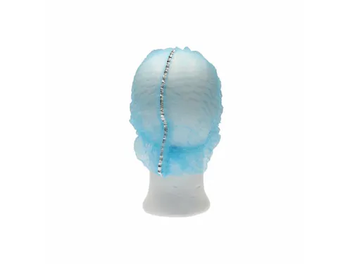 Haarnet Pp Non Woven Clip Cap Blauw 58cm 2-elastiek Detectable 1000 St