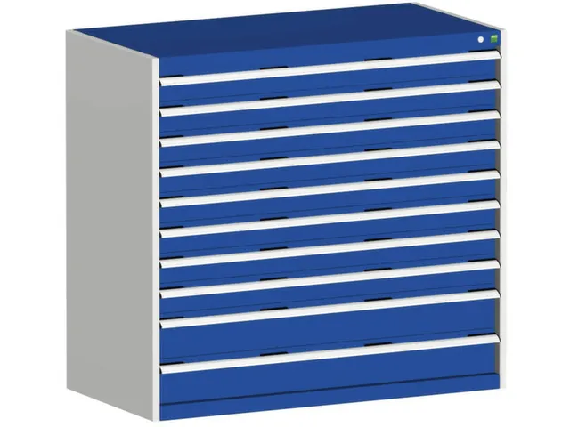 ladekast HxBxD 1200x1300x650mm 10laden RAL7035 front RAL5010