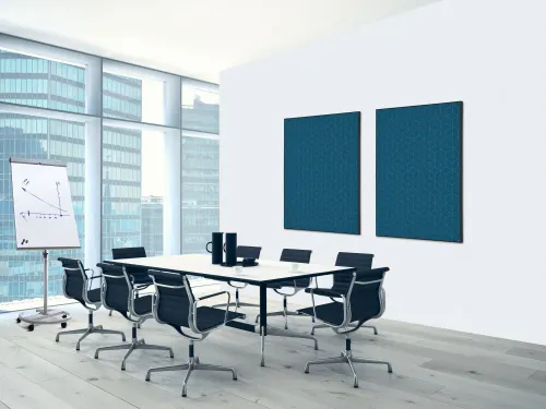 Wanddecoratie Textiel Set A2 Hexagon Blauw