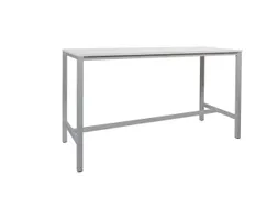 Domino Basic Statafel 160x80x110cm Wit blad, Onderstel Aluminium