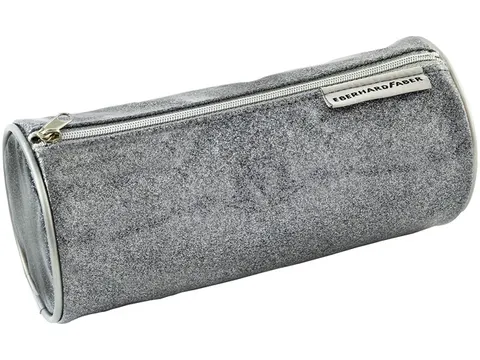 Etui Eberhard Faber glitter grijs rond model