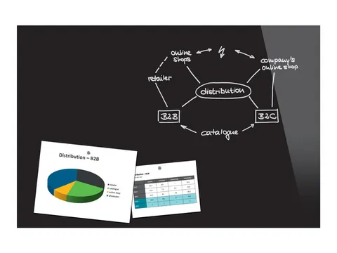 Glasmagneetbord Be!Board zwart 60x90x0.9cm incl. 2 magneten
