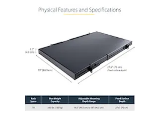 1U 4-Post Verstelbare Plank voor Server Rack - 10