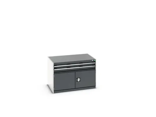 ladekast HxBxD 700x1050x750mm 2laden RAL7035 front RAL7016