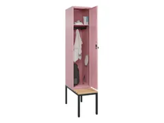 locker met bank,HxBxD 2120x400x815mm,1vak,vak B 400mm,draaigrendel