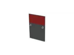 baliepaneel v. bureau aanbouw rechts MS-donkergrijs BN4011-rood 800mm