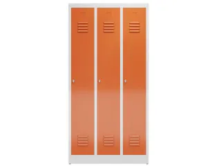 garderobekast 1800x870x500mm 3vak klink sokkel romp RAL7035 RAL3000 - 2