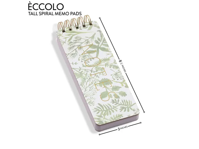 Bloc-notes Èccolo spirale Botanical ligne env.8x23cm 100g 150 pages