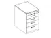 caisson de bureau,HxlxP 740x430x800mm,4tiroir(s),MS-gris foncé