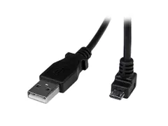 2m micro USB-kabel A-naar-micro-B met neerwaartse hoek