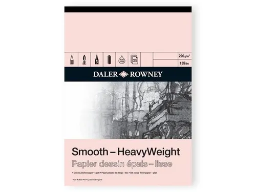 Tekenpapier Daler-Rowney Smooth Heavyweight 220gr A5 natuurlijk wit