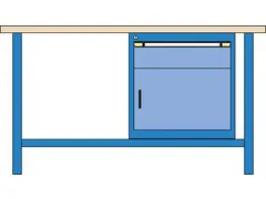 werkbank,HxBxD 840x1500x700mm,multiplexblad,RAL7035,front RAL7035