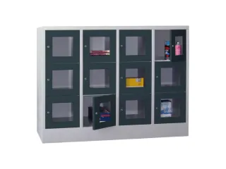 lockerkast,HxBxD 1187x1600x500mm,4x3vakken,RAL7035,front RAL7016 - 2
