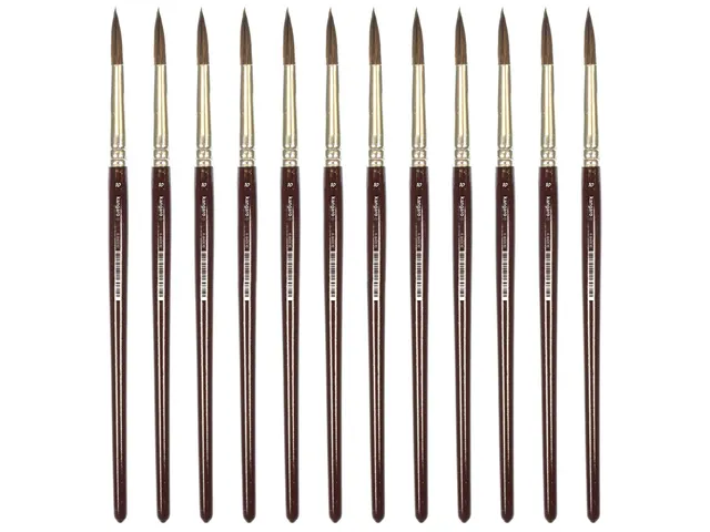 Ronde penseel Kangaro #10 kort gelakt hout doos a 12 stuks