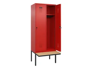 locker met bank,HxBxD 2120x800x815mm,2vak,vak B 400mm,draaigrendel - 2