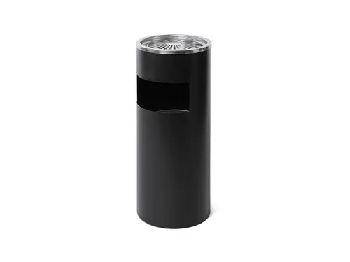 Afvalbak Rond Zwart Met Asbak 60cm