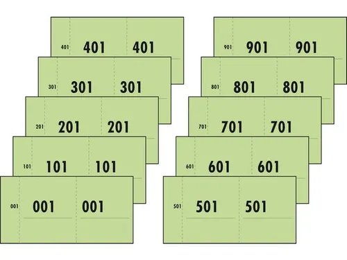 Nummerblok Sigel Expres groen 10 blok a 100 vel 1 t/m 1000