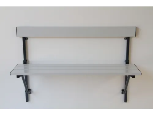 klapbank LxD 1200x380mm aluminium lijsten frame staal RAL7016