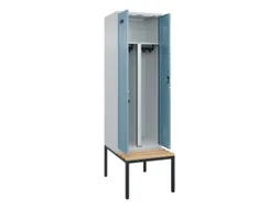 PBM-locker met bank,HxBxD 2120x600x815mm,2vak,vak B 300mm