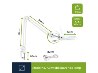 LED Loeplamp Met Vergrootglas 8 Dioptrie 8W 60 LED's wit - 9