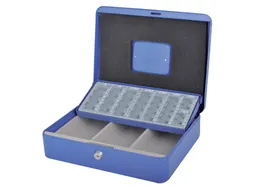Geldkist Pavo met muntsorteerbak 300x240x90mm blauw