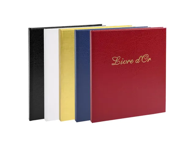 Livre d'or Balacron avec titre 140 pages blanches - 21x19 cm vertical