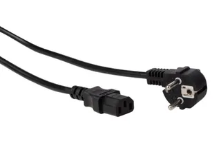 Voedingskabel Zwart CEE 7/7 90°+ C13 L=2m H05VV-F 3G1.00mm² - 1