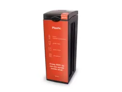 Bonton Afvalbak Original Plastic met Dichte Deksel 70 Liter Zwart Rood