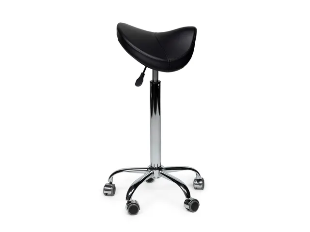 Zadelkruk Office Premium hoog zonder voetring harde wielen zw