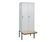 locker met bank,HxBxD 2120x800x815mm,2vak,vak B 400mm,draaigrendel