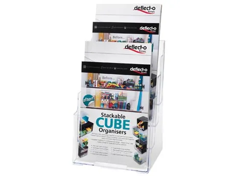 Deflecto Folderhouder Ft A4, 4 Opbergvakken